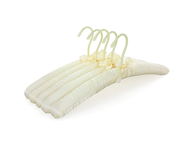 Soft Fabric Thick Foam Silk Ivory Display Padded Satin Clothes Hangers